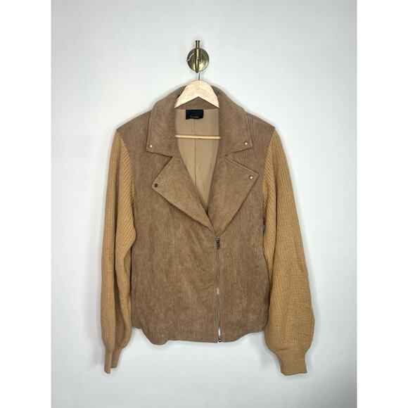 NWOT Lumiere Brown Two Tone Knit Lightweight Jacket - Picture 1 of 4
